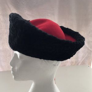 Vintage Black  Wool Women's Bowler 100% Wool Hat